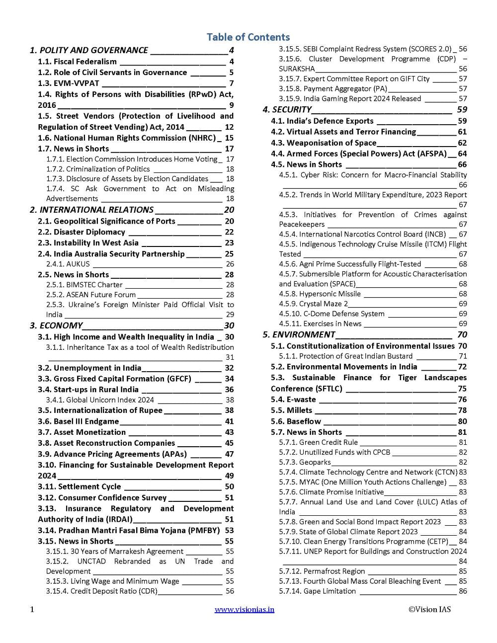 VisionIAS Monthly Current Affairs April 2024