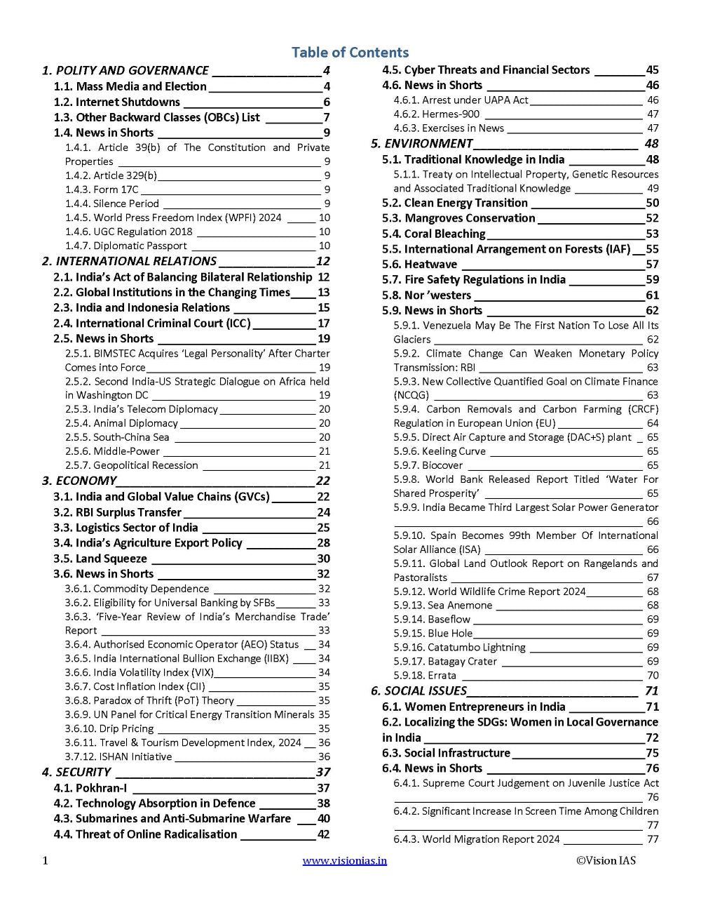 VisionIAS Monthly Current Affairs May 2024