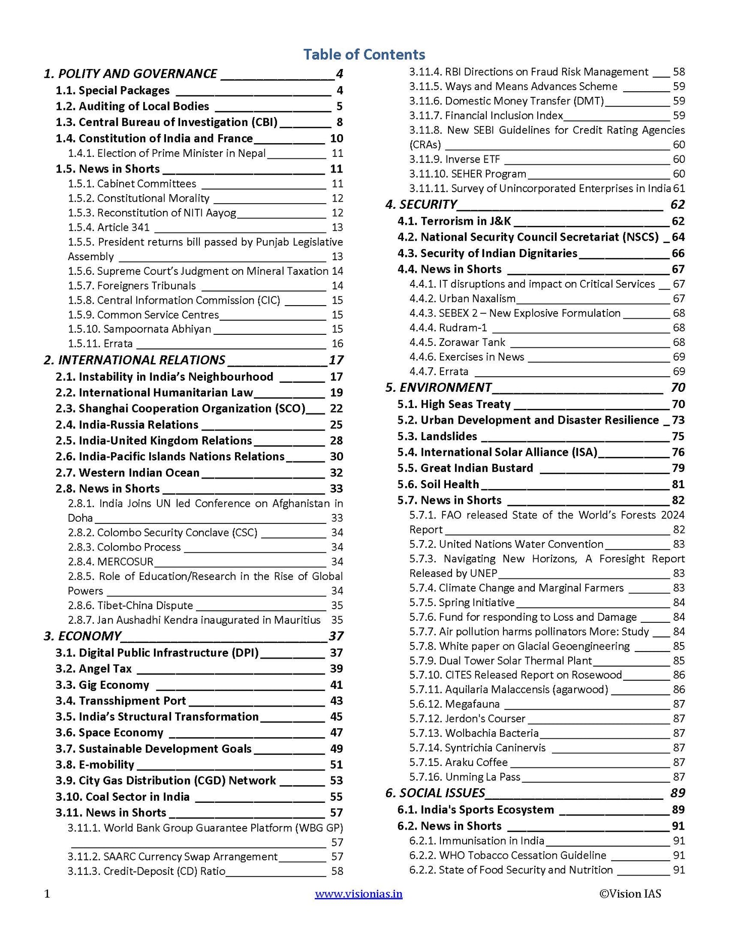 VisionIAS Monthly Current Affairs July 2024