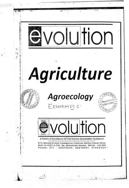 Agriculture Optional Notes By- EVOLUTION (English Medium)