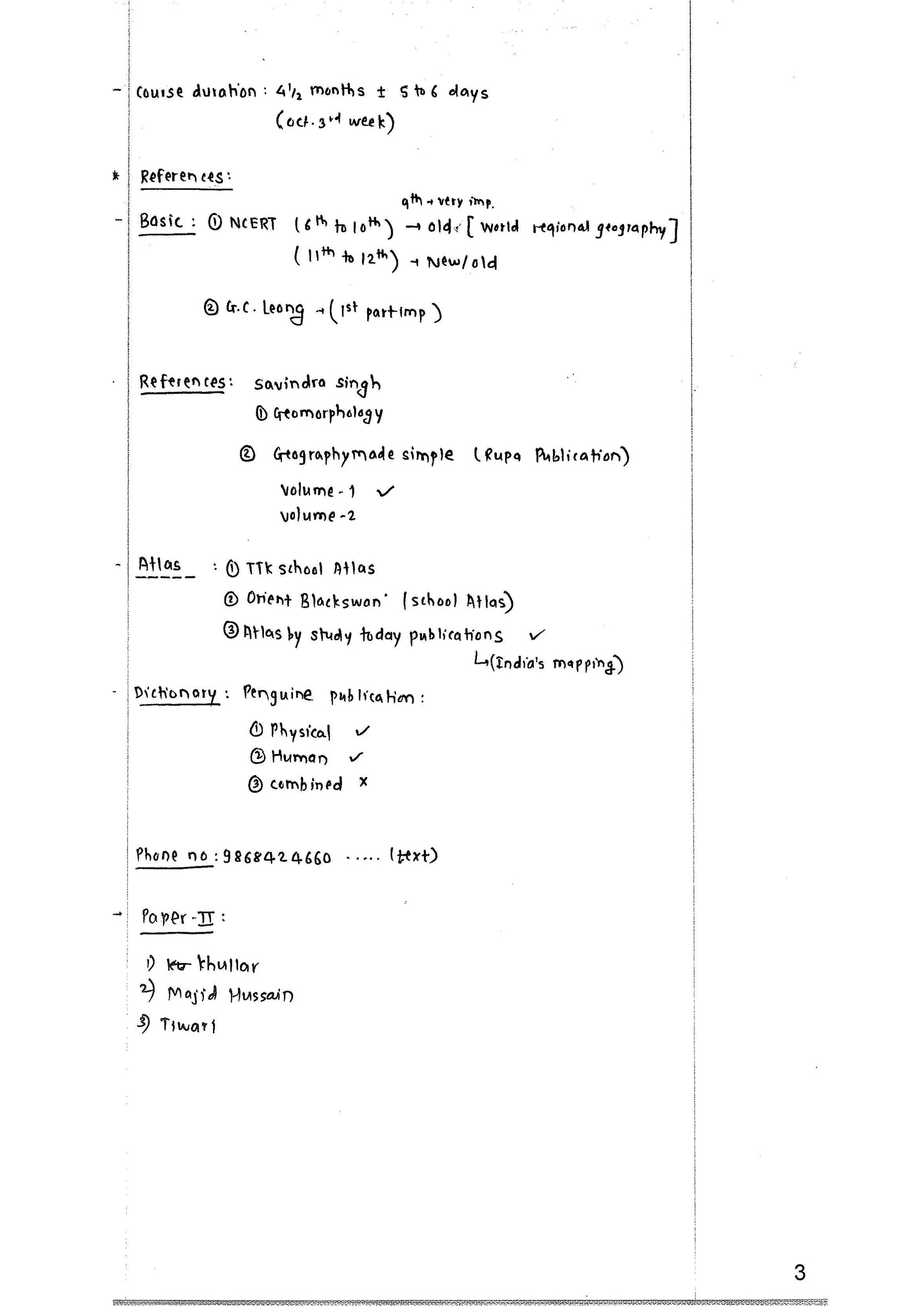 VAJIRAM & RAVI Shabbir Sir Geography Optional (Class Notes) 2022