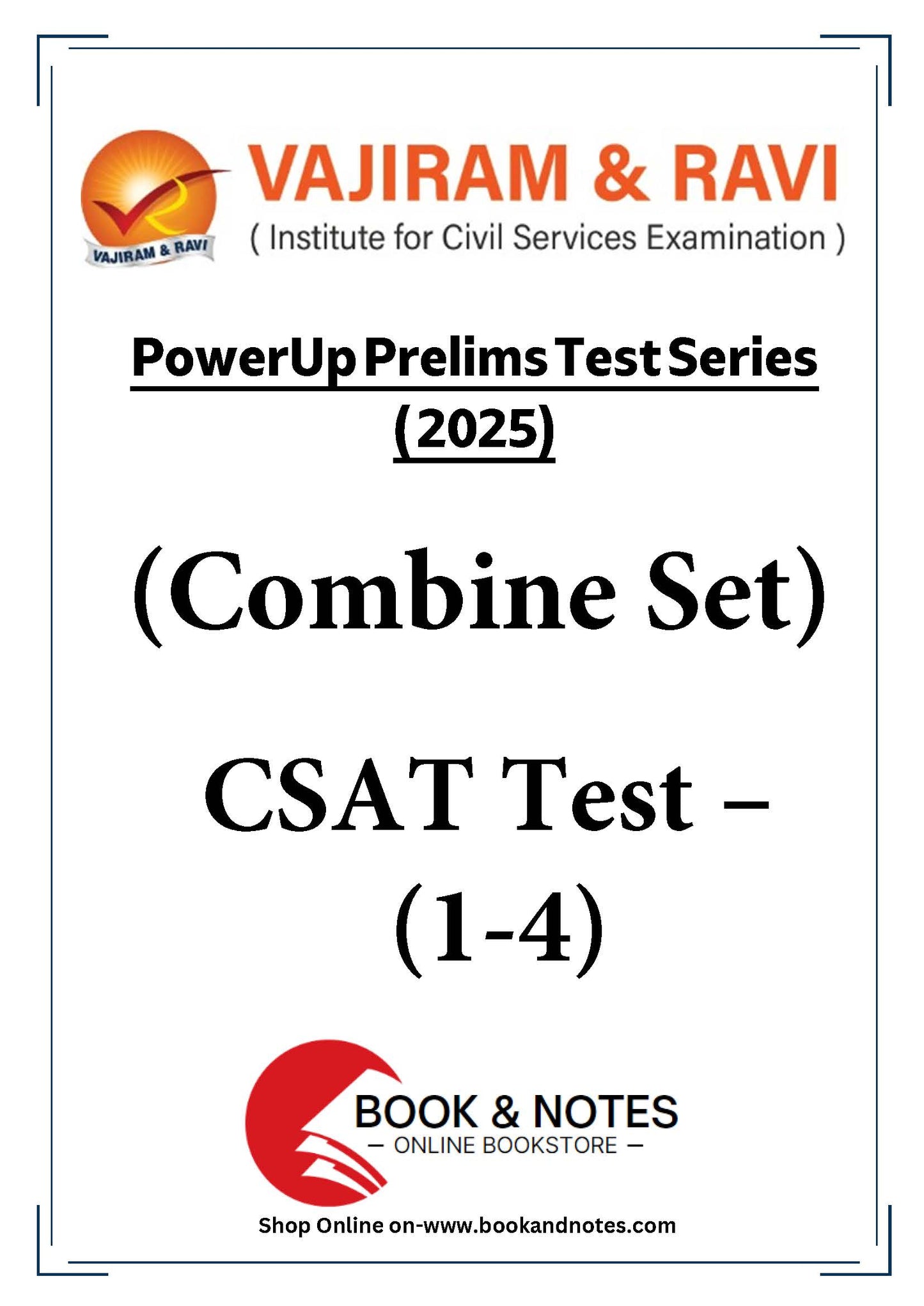 Vajiram & Ravi CSAT Test Series 1-4 (Combine Set) 2025