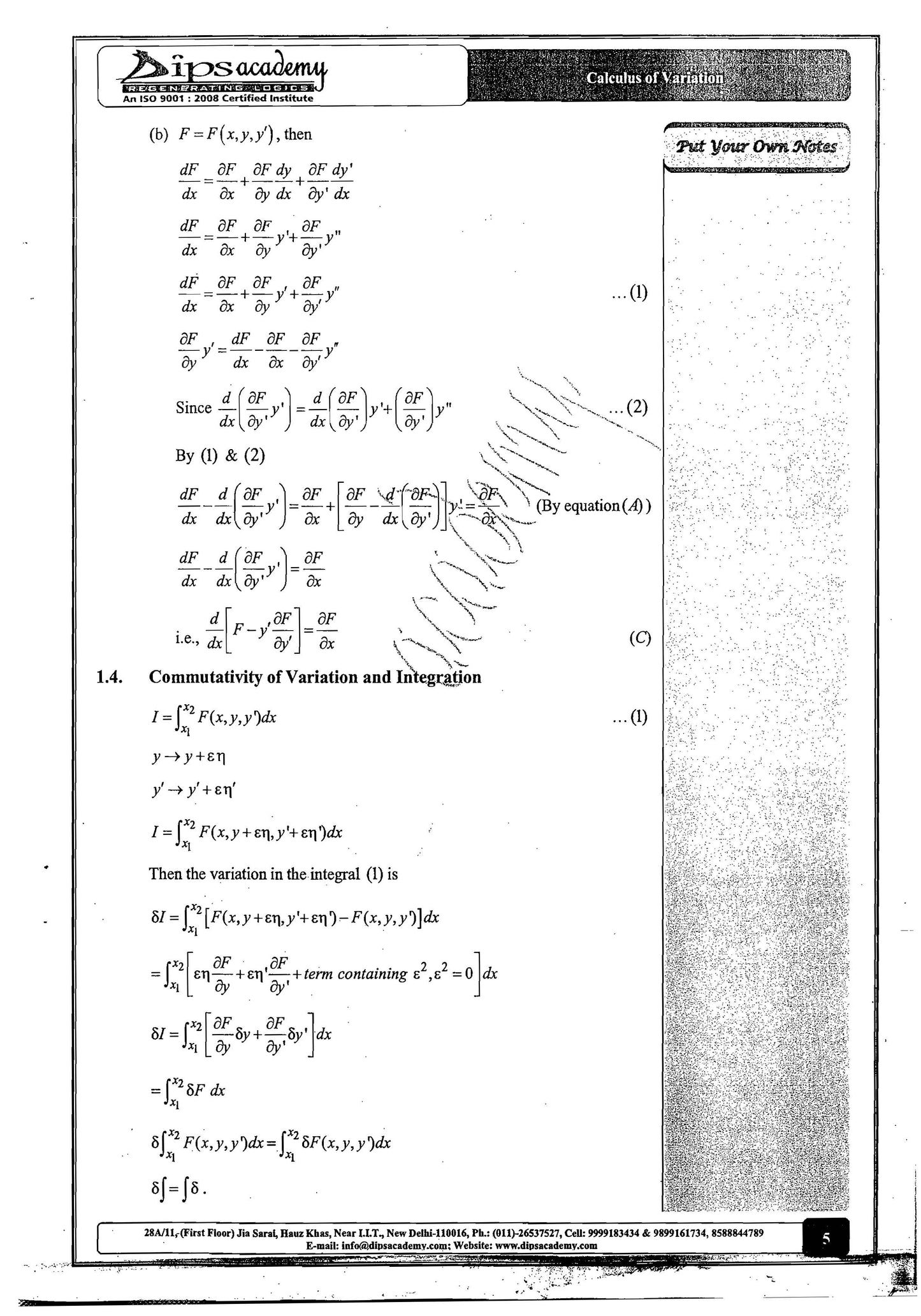 DIP'S Academy Mathematics (Printed Notes)