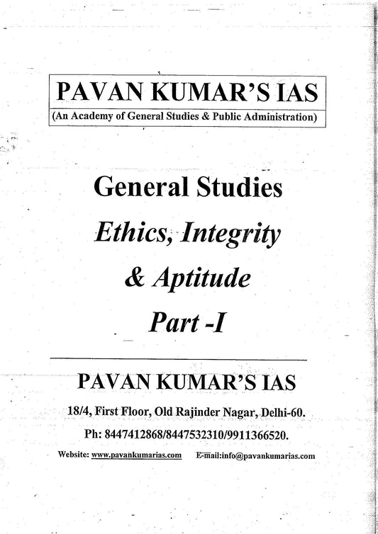 ETHICS Pawan Kumar's IAS (Printed Notes)English Medium