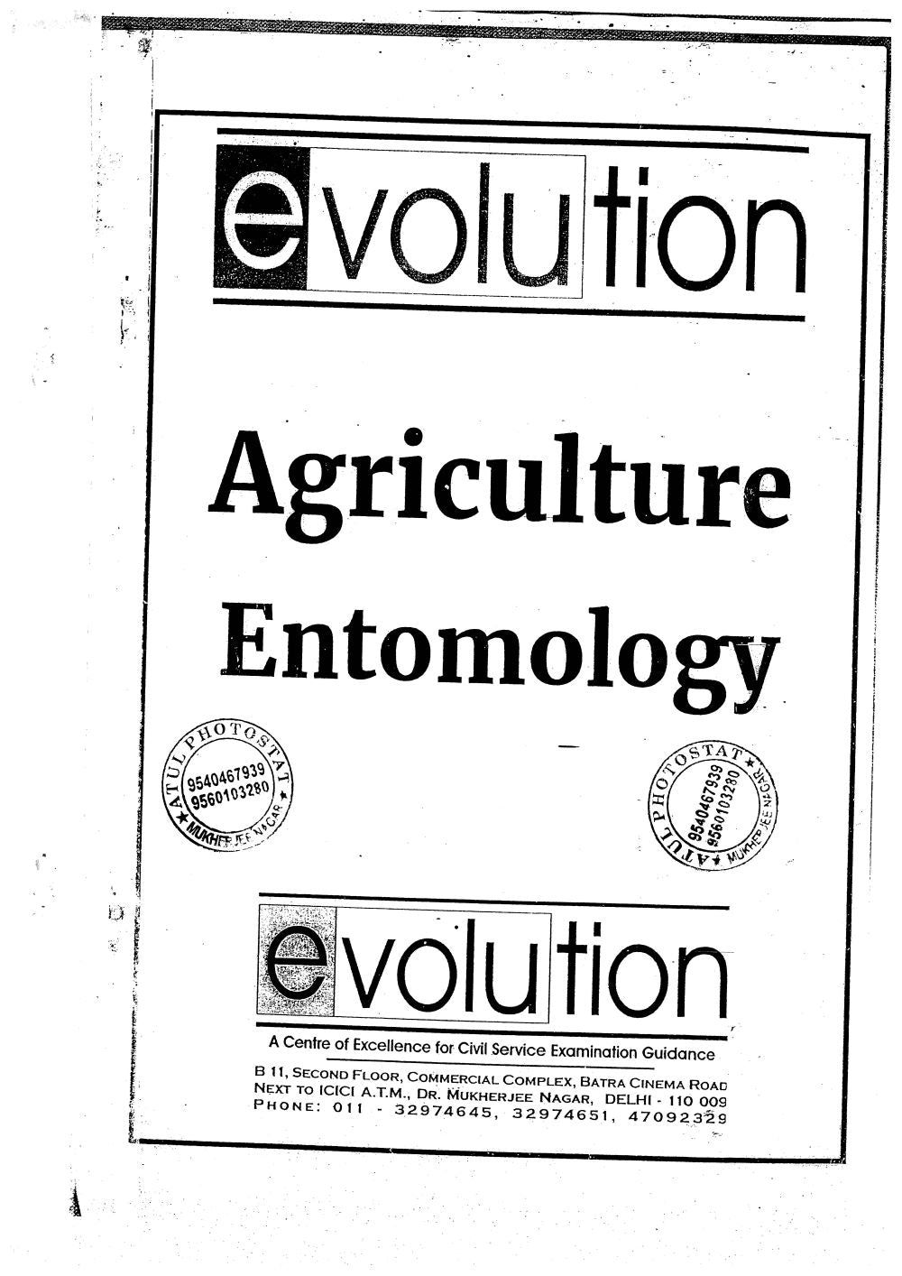 Agriculture Optional Notes By- EVOLUTION (English Medium)