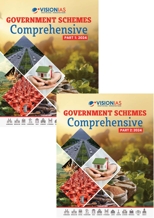 VISION IAS PT 365 Government Schemes Comprehensive Part 1 & 2 2024 English/Hindi Medium(Set Of 2 Booklet)