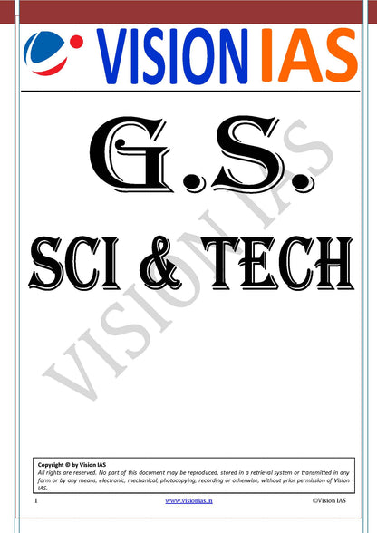 Science & Technology | विज्ञान और प्रौद्योगिकी Vision IAS Classroom Study Material General Studies (English/Hindi Medium)