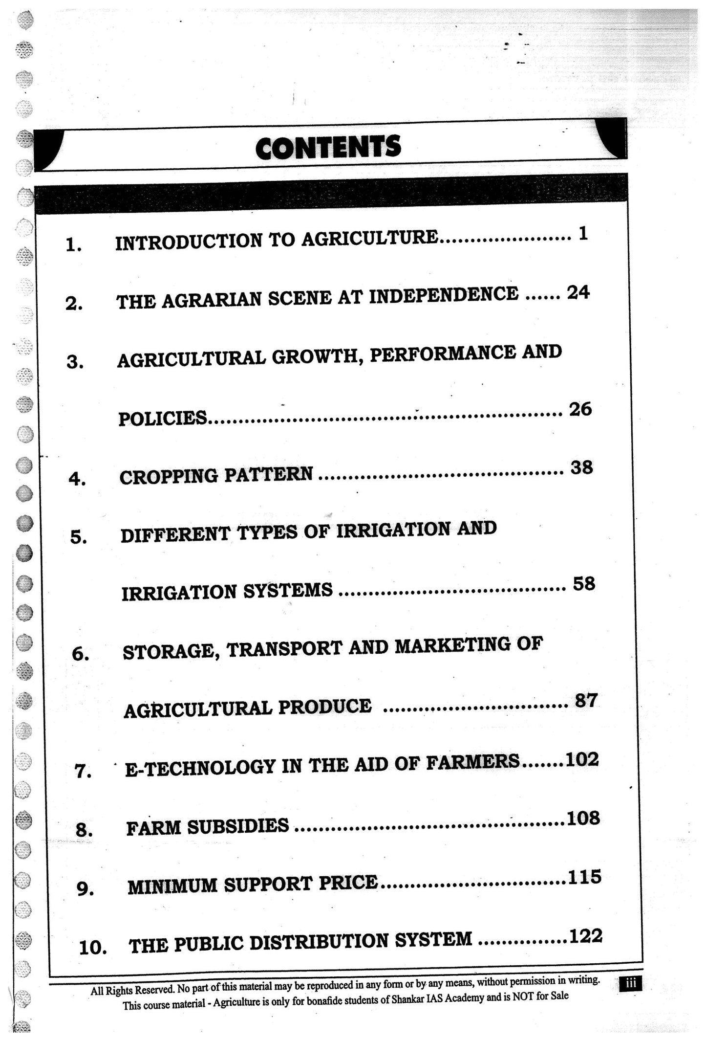 Agriculture Optional Notes By- SHANKAR IAS ACADEMY (English Medium)