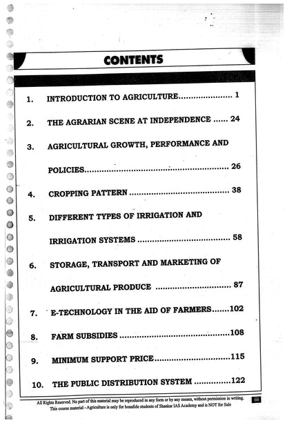 Agriculture Optional Notes By- SHANKAR IAS ACADEMY (English Medium)