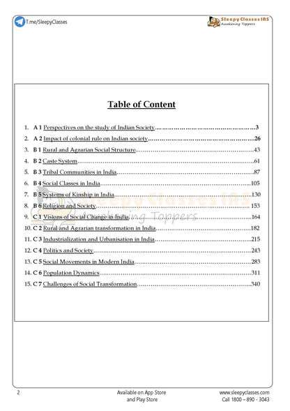 Sleepy Classes Sociology Optional (Printed Notes)English Medium