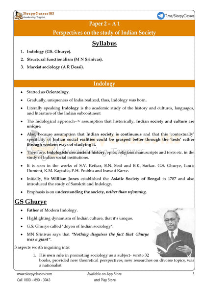 Sleepy Classes Sociology Optional (Printed Notes)English Medium