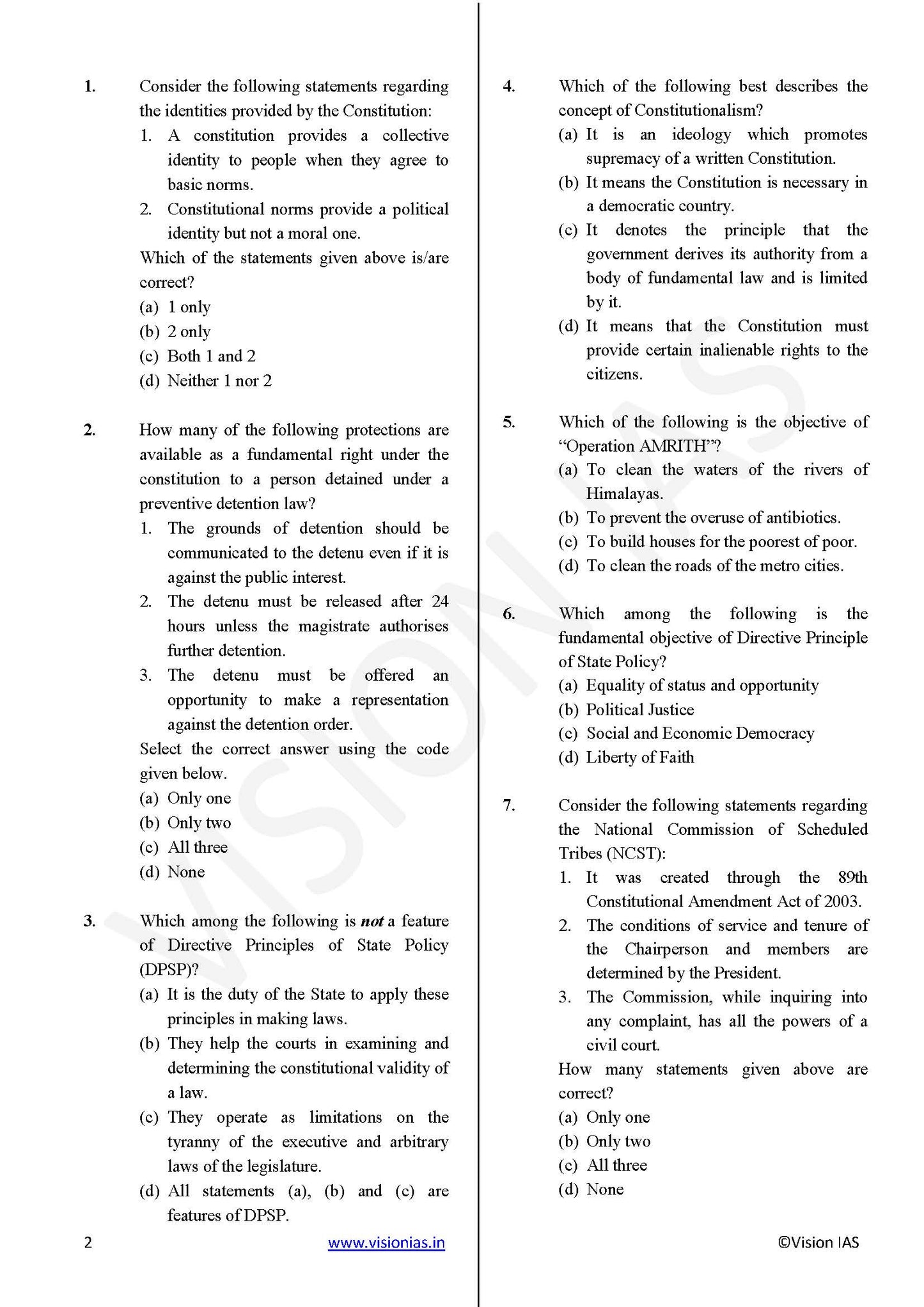 Vision IAS PT Test -1 (4701) 2025