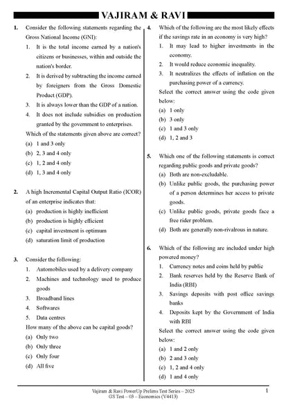 Vajiram & Ravi PowerUp Prelims Test Series –3 (V4413) 2025