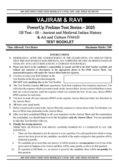 Vajiram & Ravi PowerUp Prelims Test Series –5 (V4415) 2025