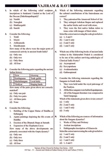 Vajiram & Ravi PowerUp Prelims Test Series –11 (V4421) 2025