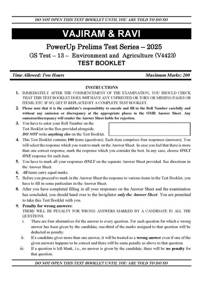 Vajiram & Ravi PowerUp Prelims Test Series –13 (V4423) 2025