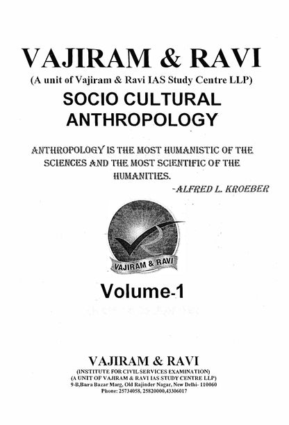 VAJI RAM & RAVI Anthropology Printed Notes (English Medium)