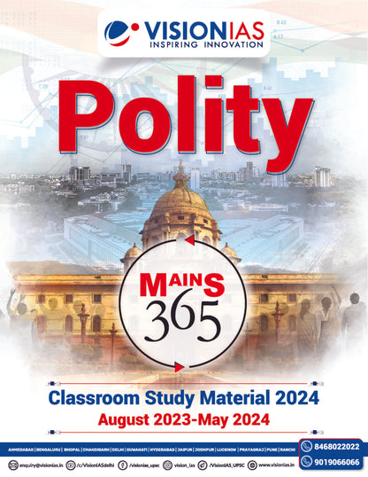 VISION IAS MAINS 365 Polity and Governance|राजव्यवस्था 2024 English/Hindi Medium