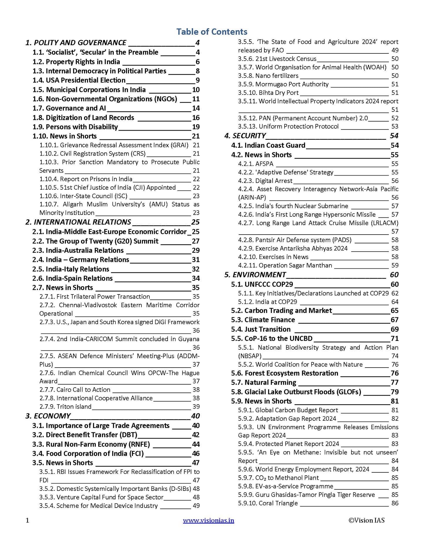 VisionIAS Monthly Current Affairs November 2024