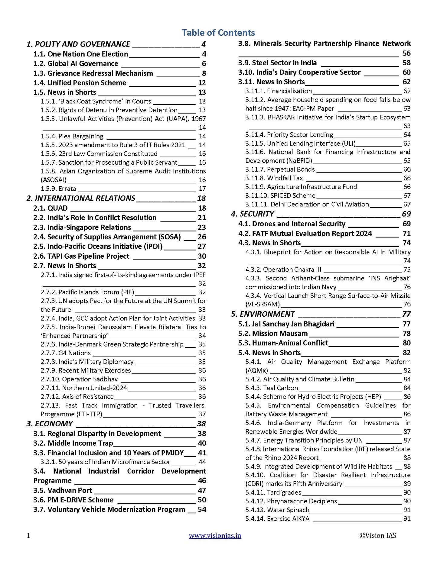 VisionIAS Monthly Current Affairs September 2024