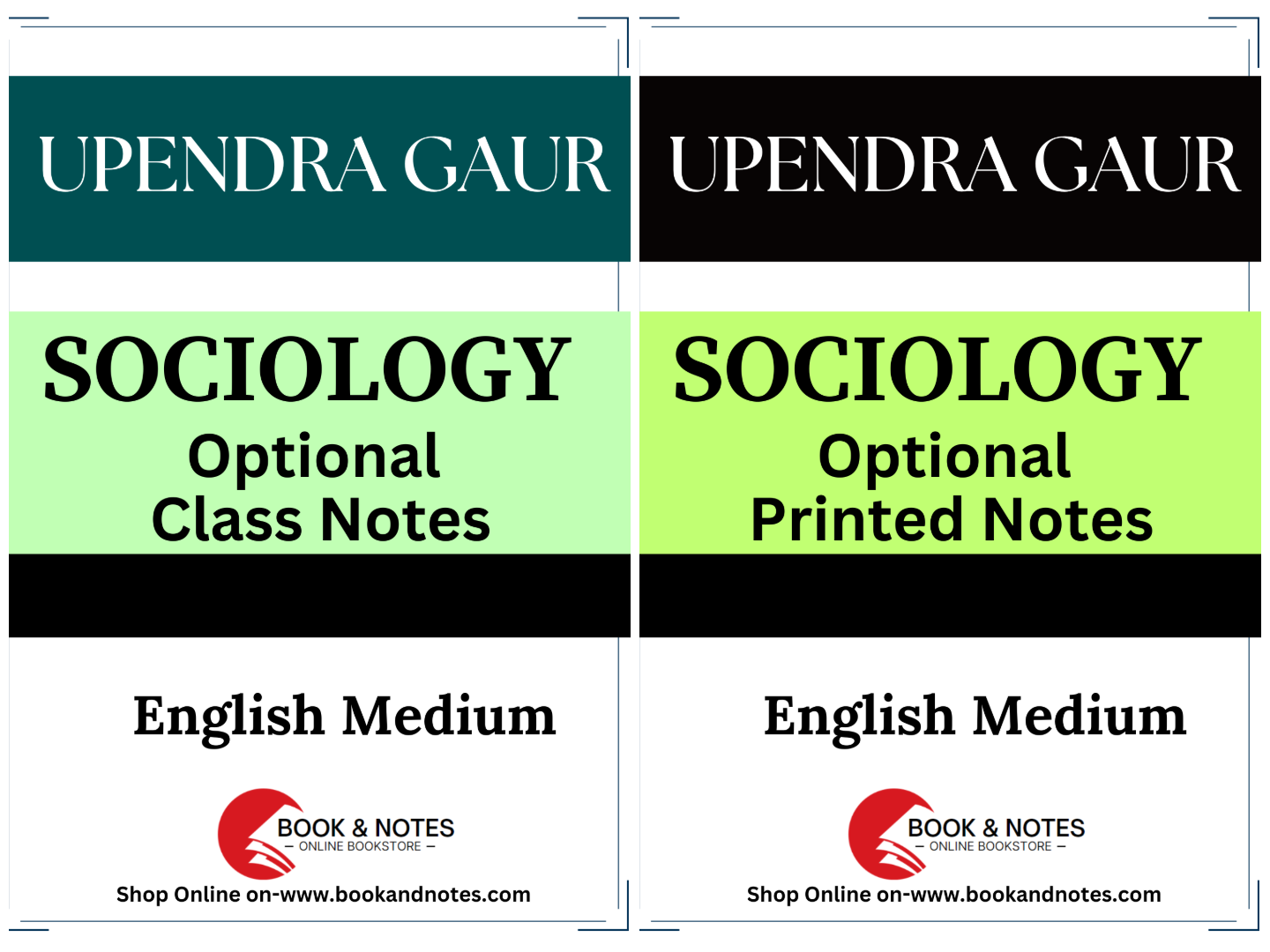 Upendra Gaur Sociology Optional (Printed/Class Notes)English Medium