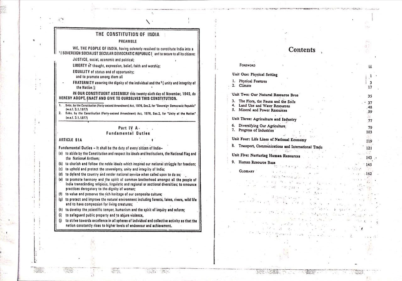 OLD NCERT Geography(Class 10) Geography Of India.